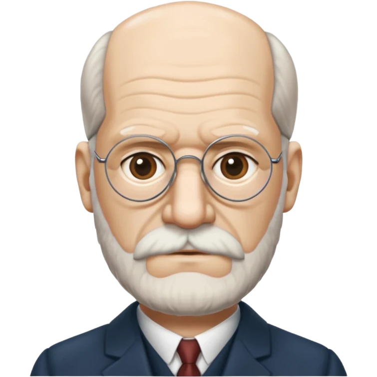 Sigmund Freud: create emoji using exact style: apple ios, 3D rendered, with exact words: я промолчу emoji
