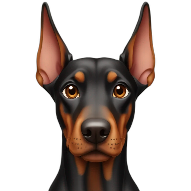 doberman pinscher with one bent ear emoji