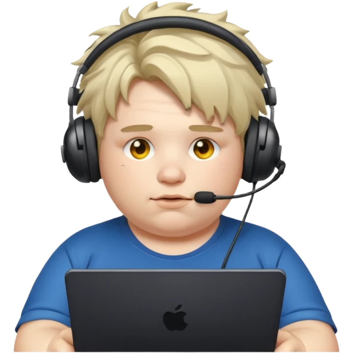 Fat lazy gamer emoji