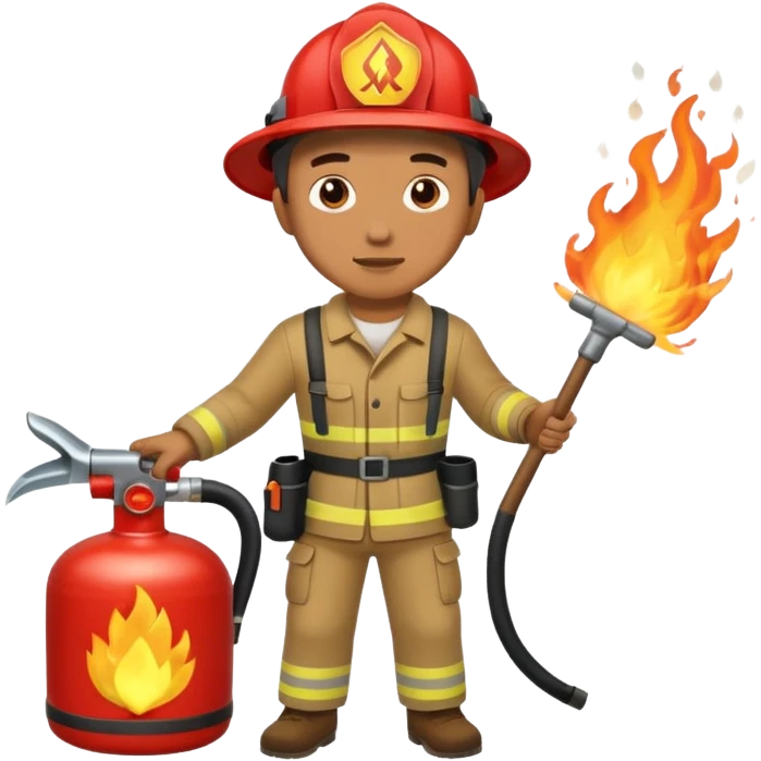 человек тушит огонь emoji