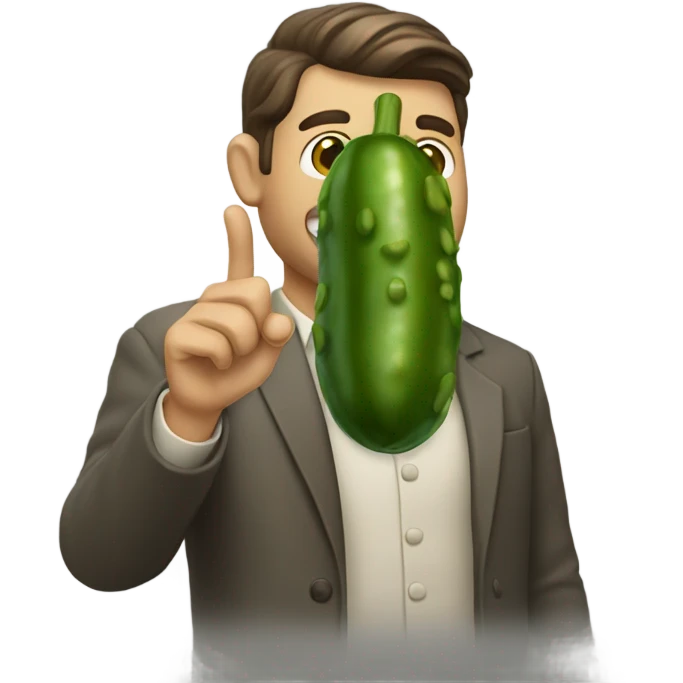 Man holding a pickle  emoji