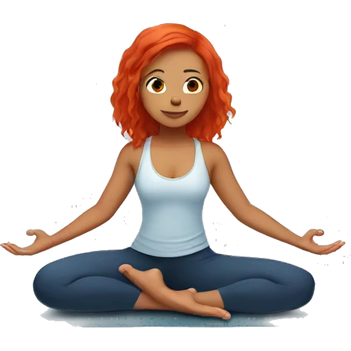 girl with red hair doing Bird of paradise yoga pose emoji