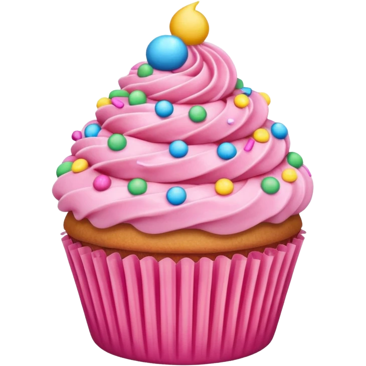 Cupcake with pink icing emoji