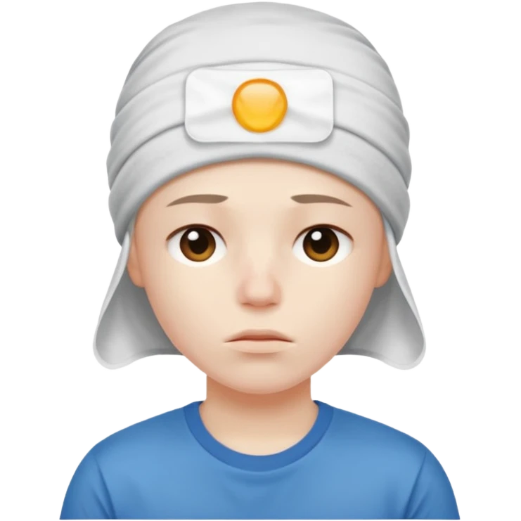 A person with headaches and a cold pack on the head emoji
