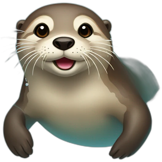 loutre affalés dans l'eau emoji