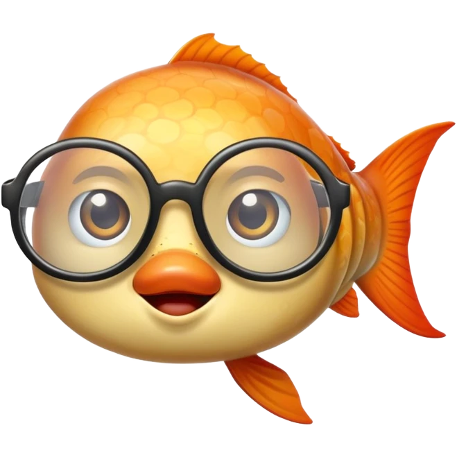 Fish wearing glasses emoji