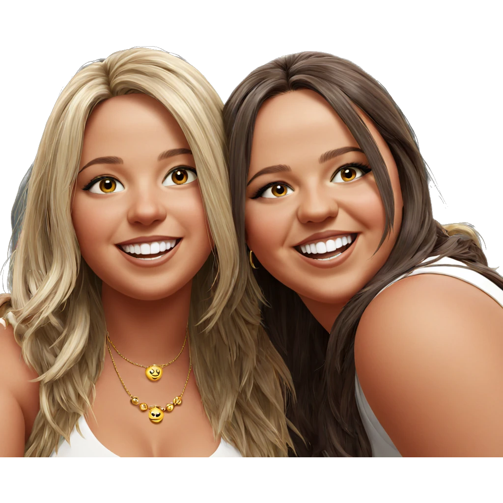 smiling girls with jewelry emoji