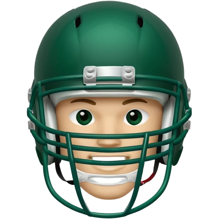 College football player helmet in dark green color  emoji