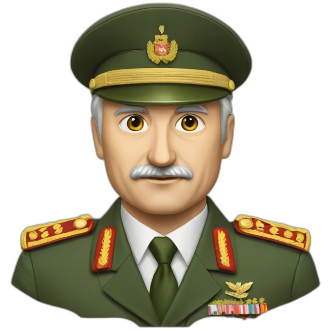 President of Belarus on military form emoji