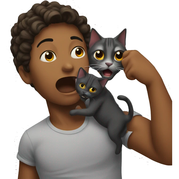 shock with cat emoji