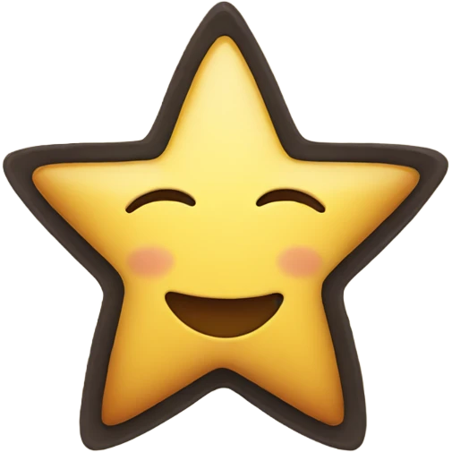 Star with happy face emoji