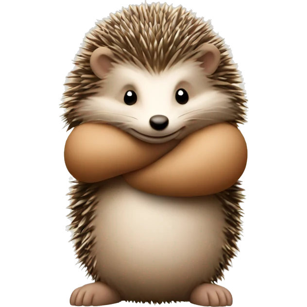 hedgehog hugging a teddy bear emoji