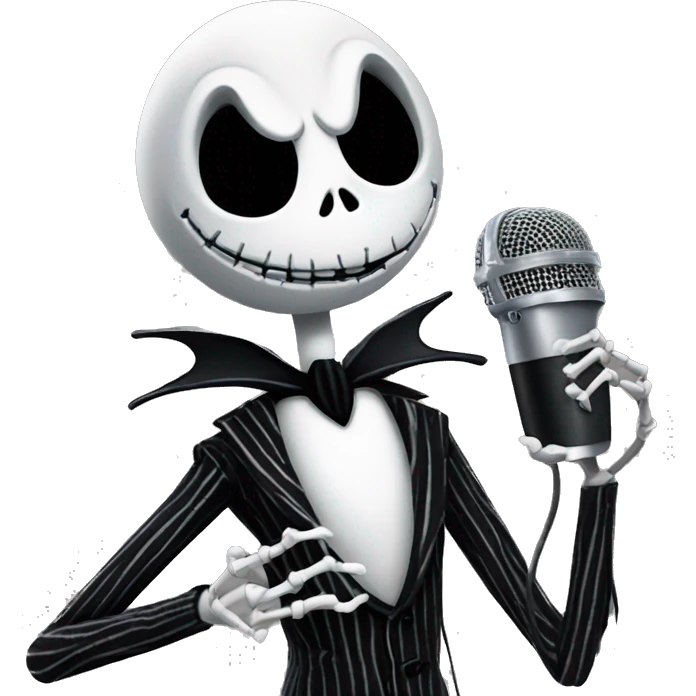 jack skellington singing with microphone  emoji