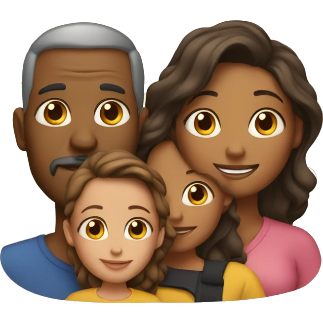 Father. Mother. 3 daughters emoji