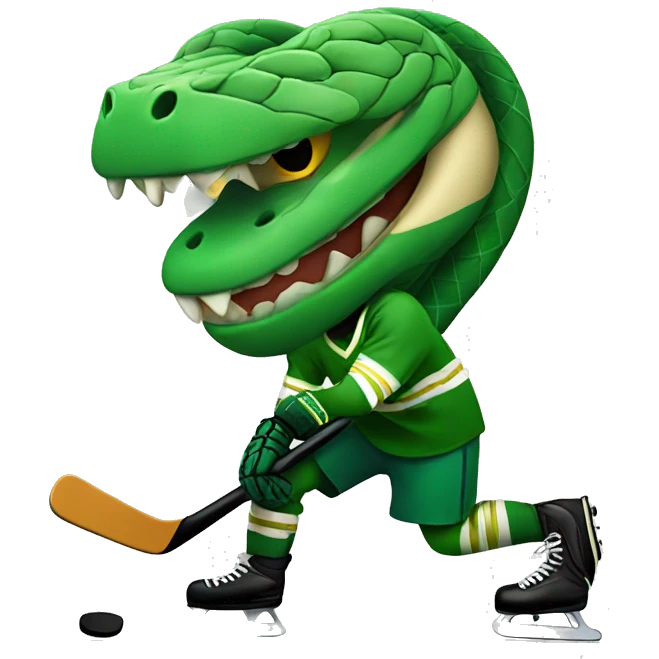 Snake playing hockey  emoji