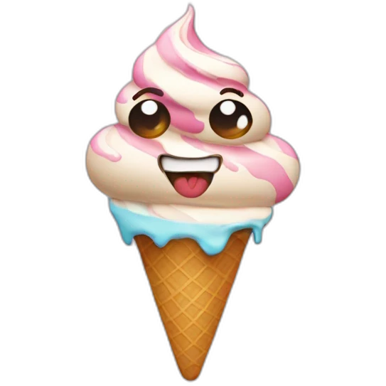 Rockface emoji with ice cream on it emoji