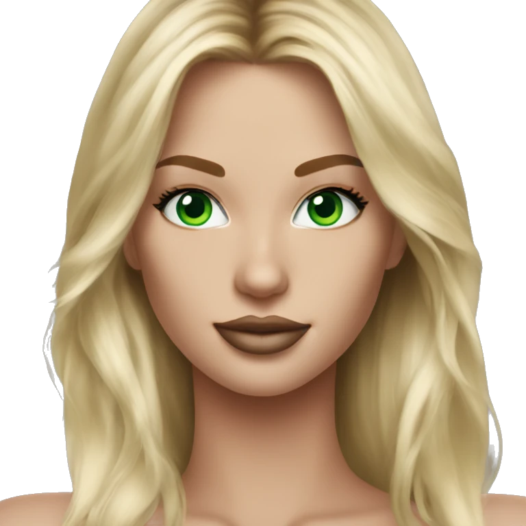 Realistic victoria secret model blonde green eyes  emoji