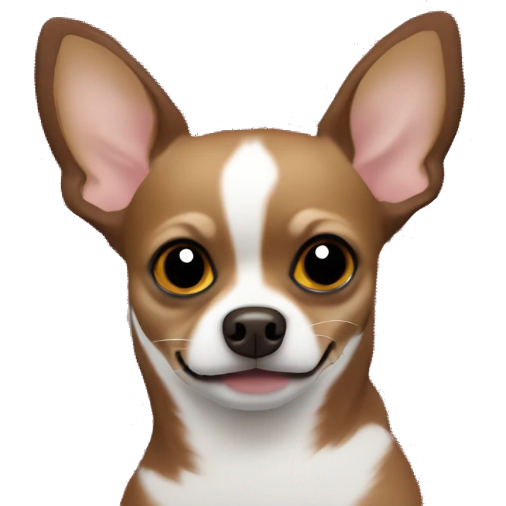 Brown Chihuahua with white strip on face wearing a Christmas sweater ￼ emoji