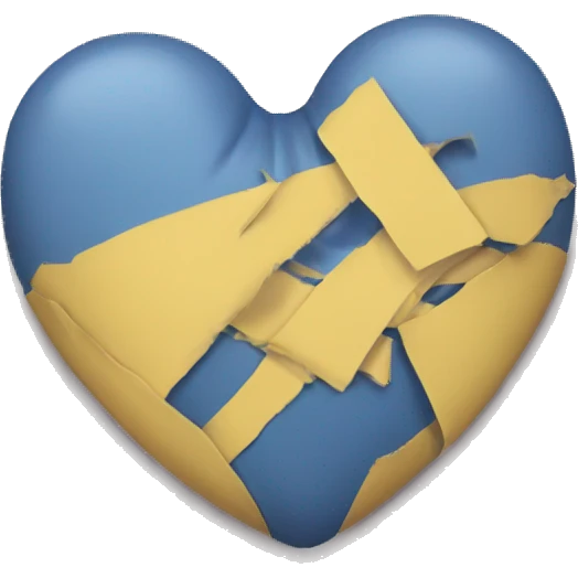 A broken heart taped up emoji
