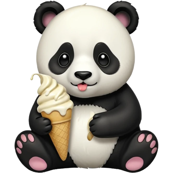 Panda eating ice cream emoji