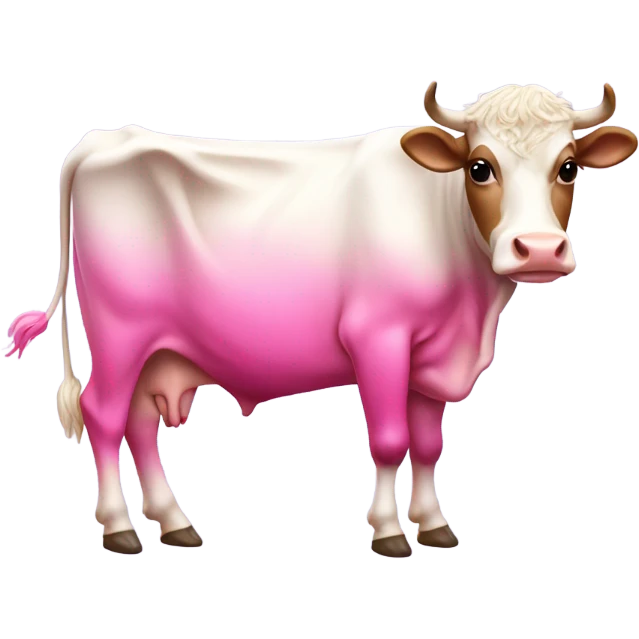 Pink ombre full body cow with glitter  emoji