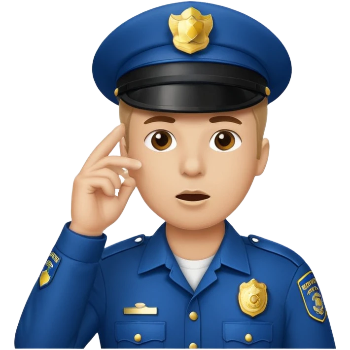 police officer facing forward blowing a whistle hand up to stop emoji