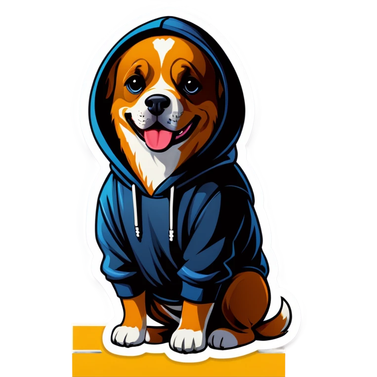 Dog wearing hoodie emoji