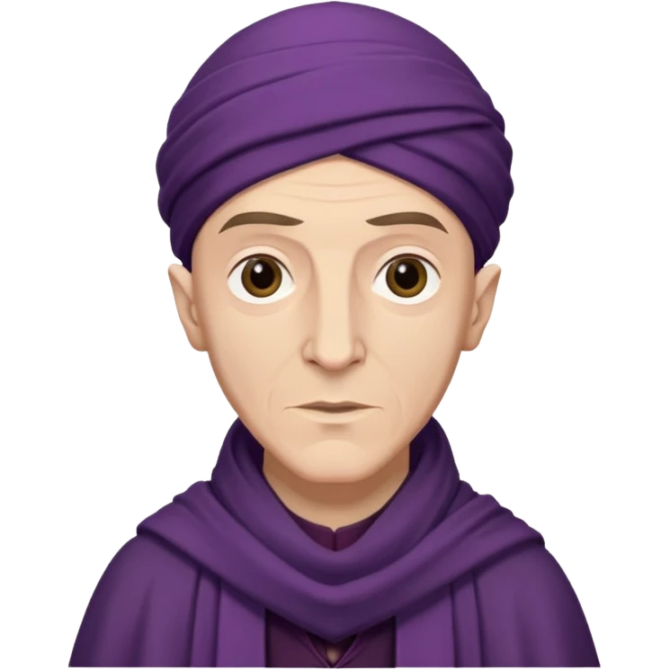 Quirinus Quirrell young man from harry potter with big Head scarf emoji