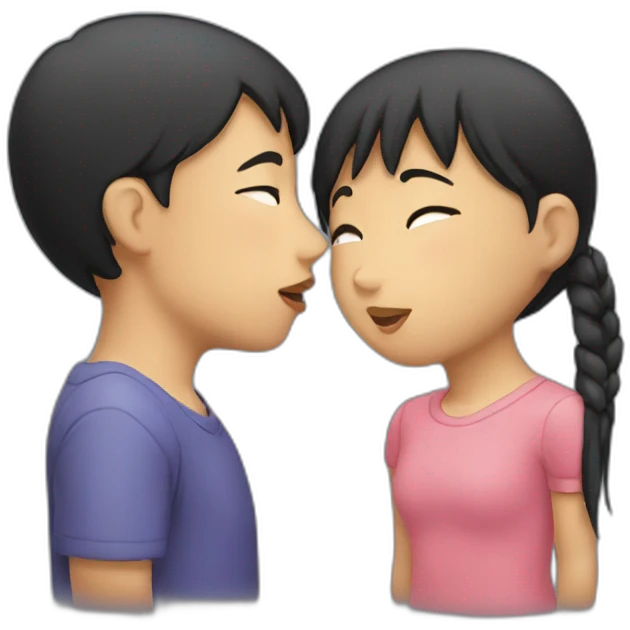Asian girl kiss emoji