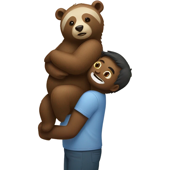 Bear holding sloth on his shoulders emoji