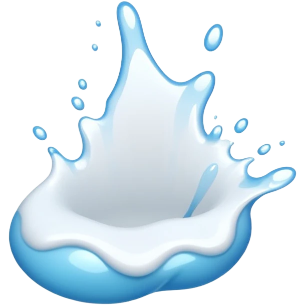 A glossy white paint splash emoji