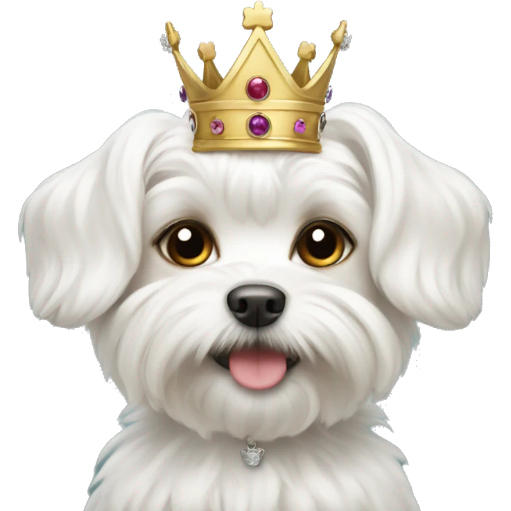 Maltese puppy with crown  emoji