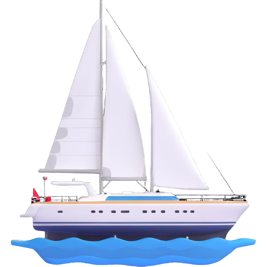 make a 70ft yacht facing to the right  emoji