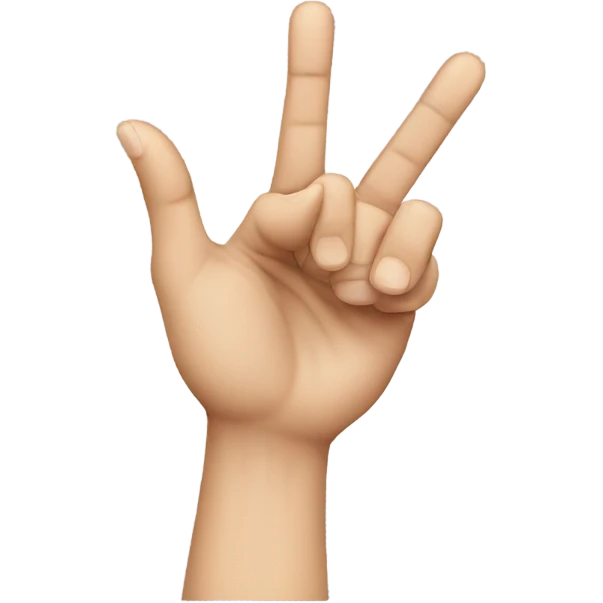 hand with 2nd finger and middle finger together  emoji