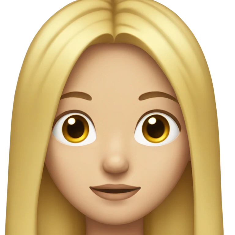 Long straight blonde hair girl eyes closed  emoji