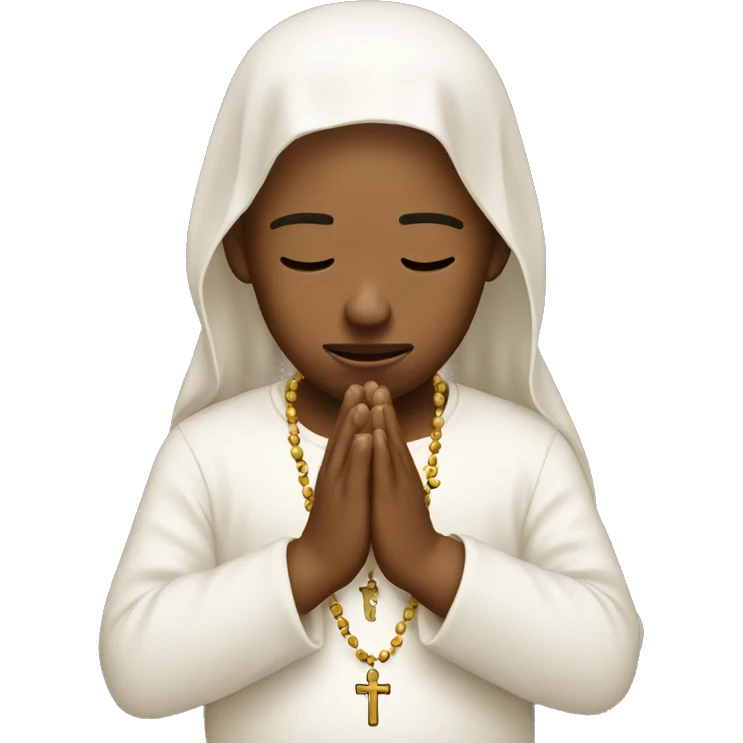 Crying emoji praying with rosary  emoji