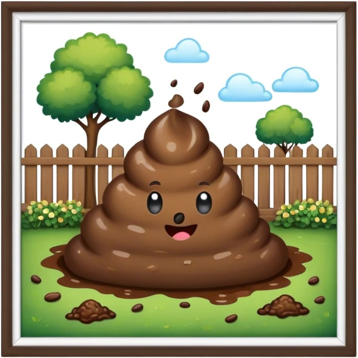 Backyard of poop emoji