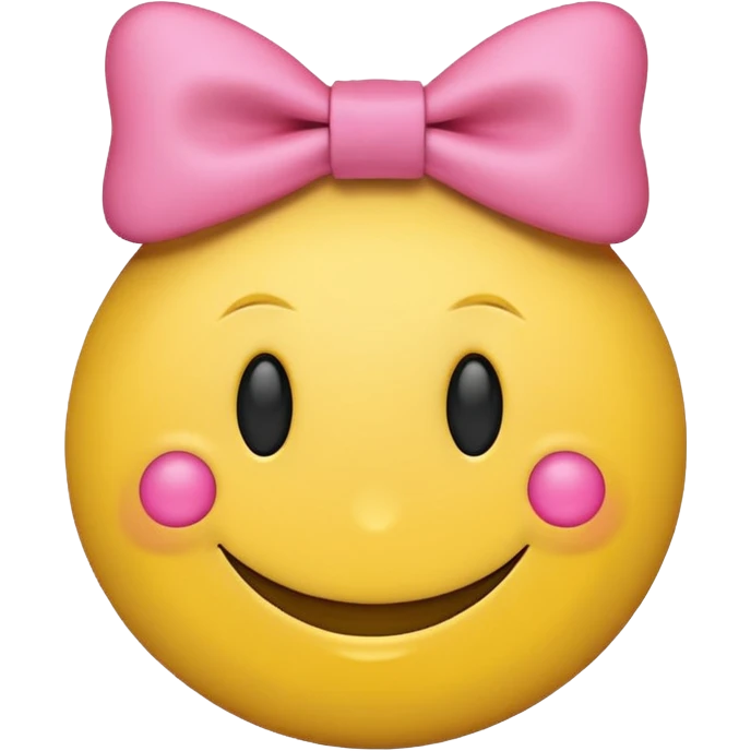 A smiley face with a little pink bow emoji