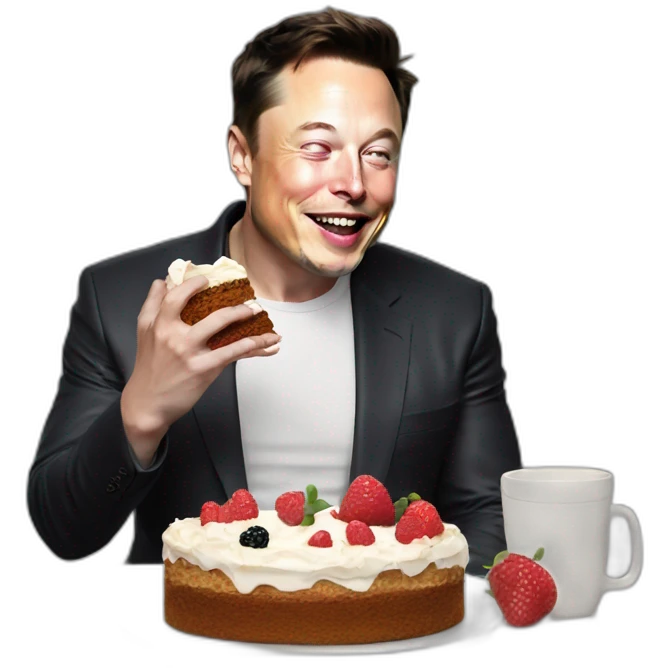 Elon musk eating cake emoji