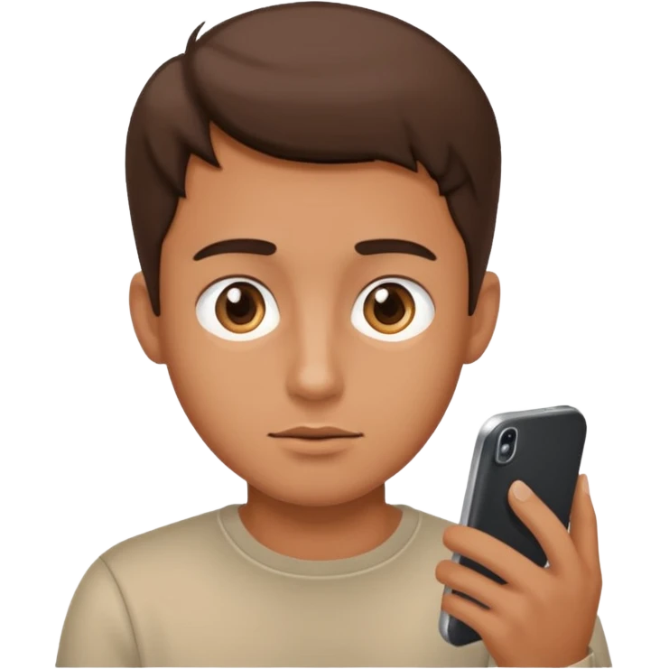 A guy scrolling on this phone, his eyes looking the phone very close emoji