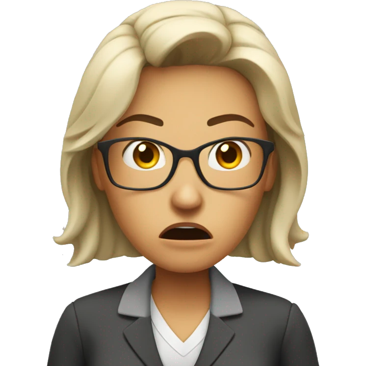 female teacher angry mood emoji
