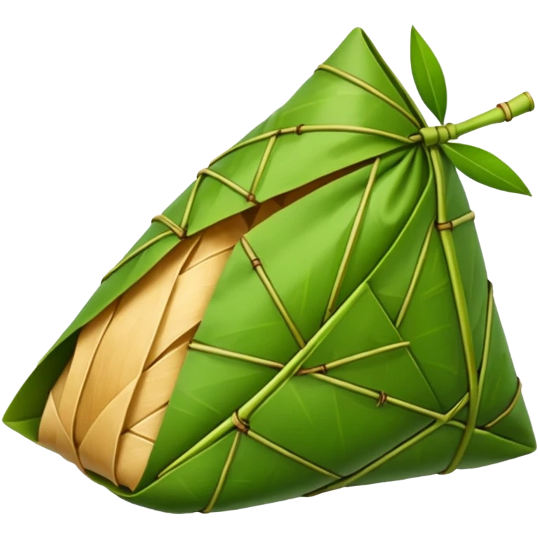 zongzi, triangular shape, bamboo leaf wrapping emoji