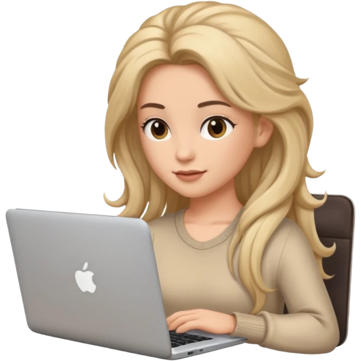 Women with laptop, different hair style. emoji
