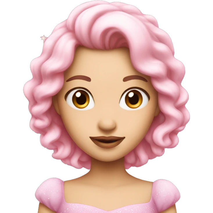Princess, pink, star,  emoji