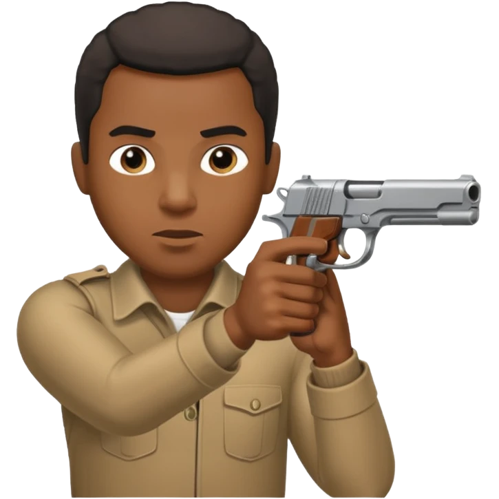 Black guy shooting gun sideways emoji