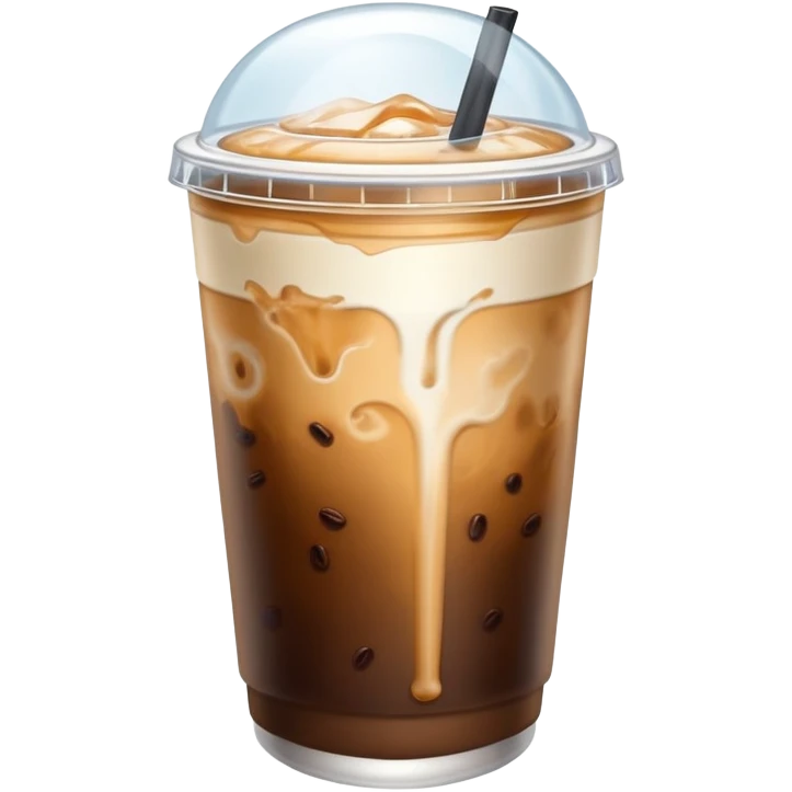 Dome lid iced coffee with milk emoji
