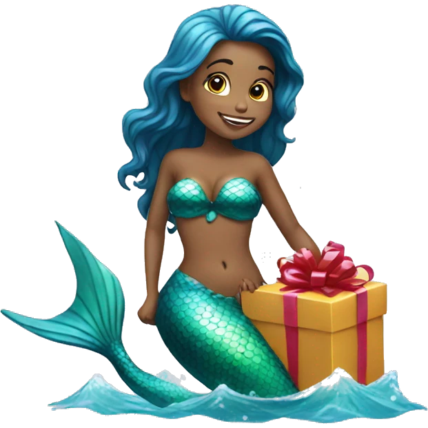 mermaid with a gift emoji