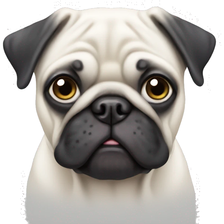 all white pug emoji