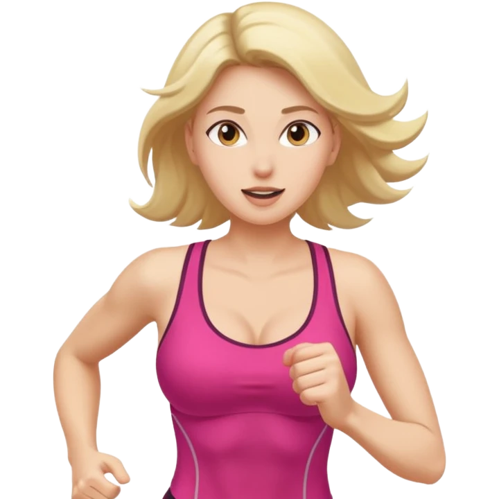 Woman with boobs out running  emoji