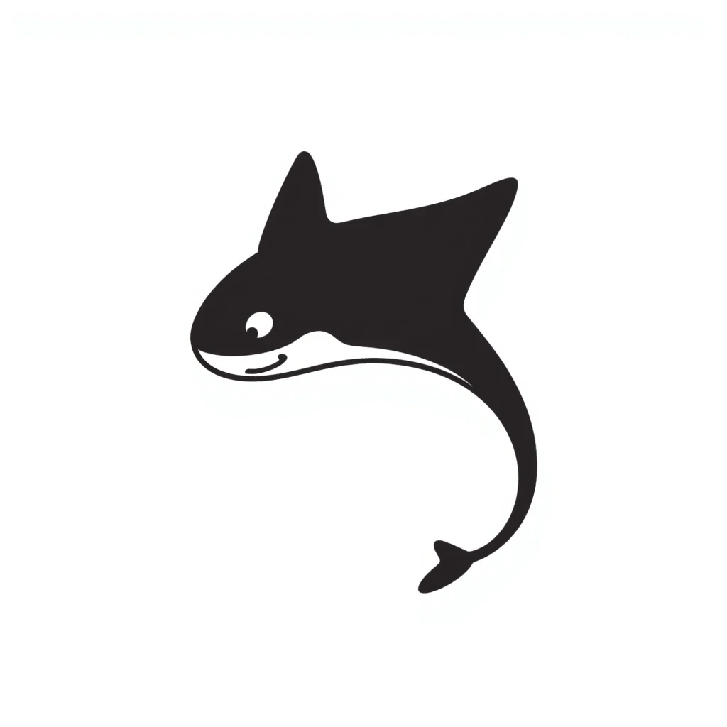 una mantarraya, estilo doodle, hand drawn style emoji